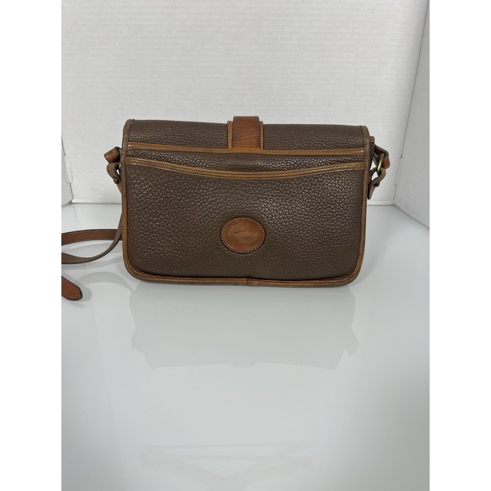 Vintage Dooney & Bourke Shoulder Bag Crossbody All Weather Leather Pebbled Brown